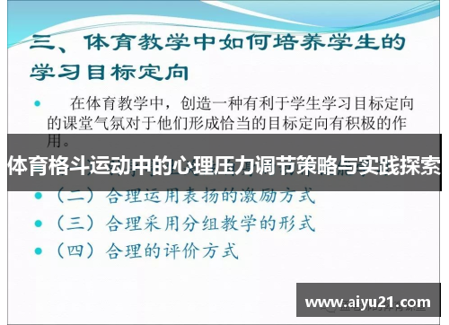 体育格斗运动中的心理压力调节策略与实践探索